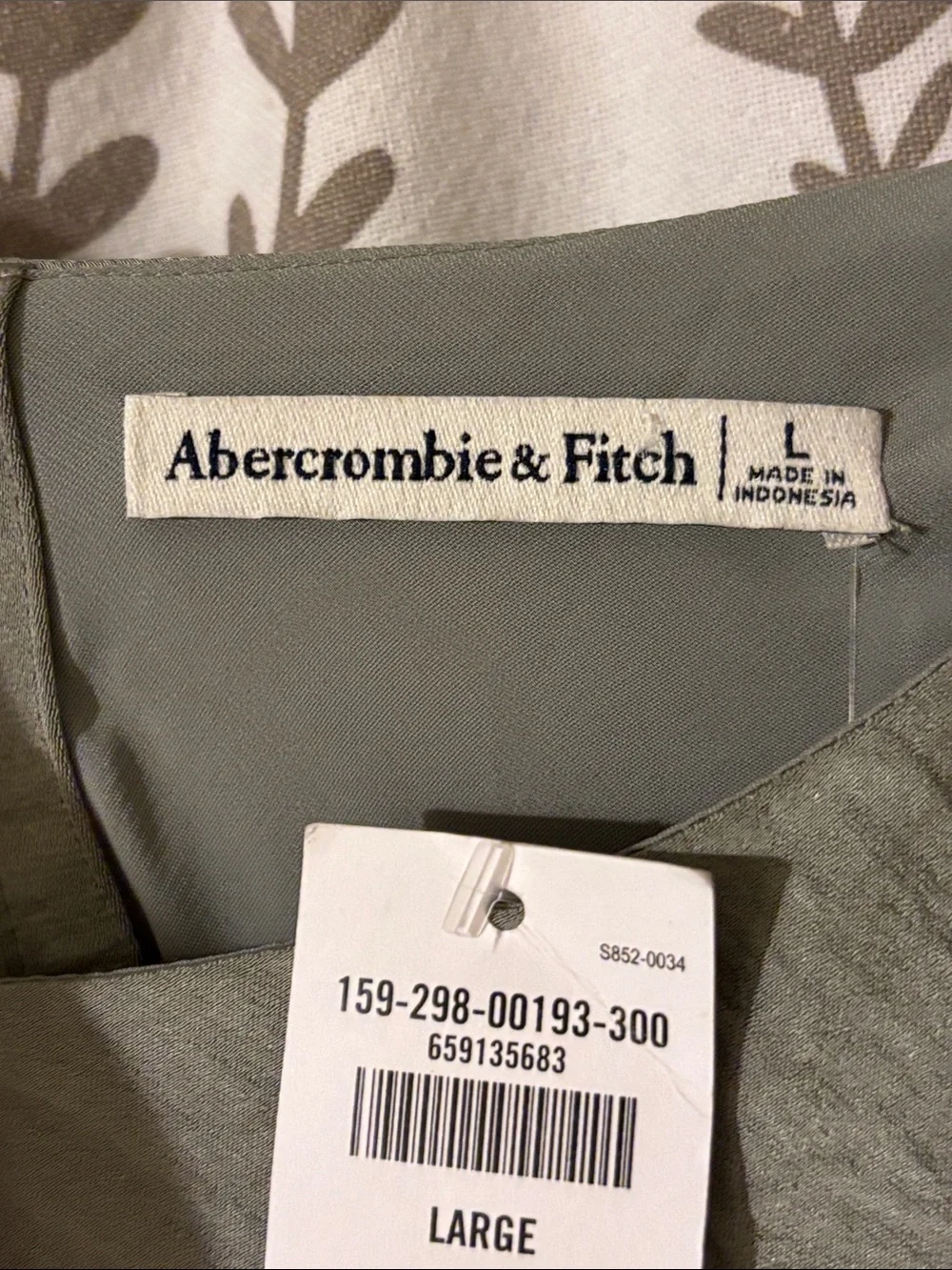 Abercrombie & Fitch Olive Green Short-Sleeve Maxi Dress